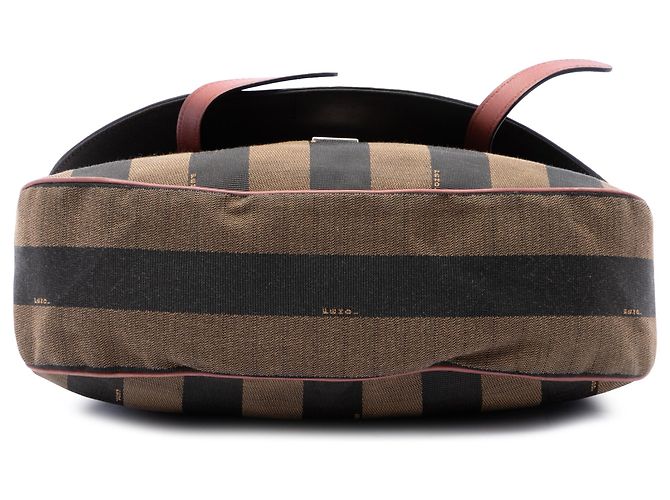 Borsa Fendi con manico superiore in tela Pequin e pelle marrone - vista 3