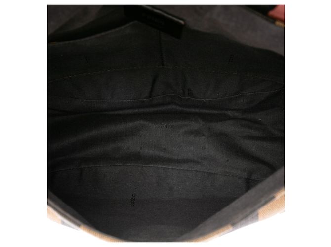 Borsa Fendi con manico superiore in tela Pequin e pelle marrone - vista 4