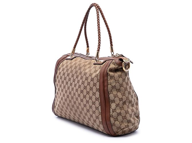 Borsa Tote convertibile Bella Gucci in tela GG beige - vista 2