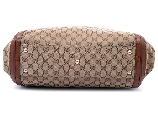 Borsa Tote convertibile Bella Gucci in tela GG beige - vista 3