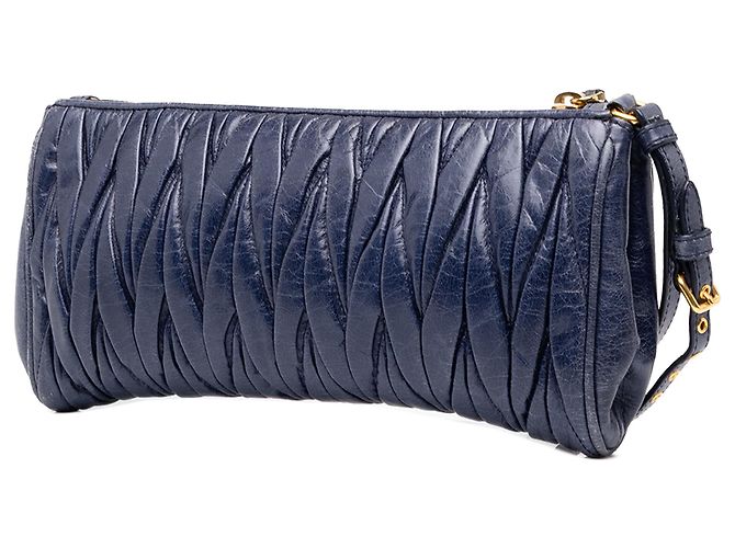 Clutch Miu Miu Blue Matelassé Nappa - vista 2