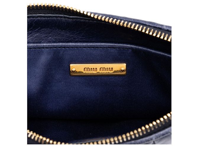 Clutch Miu Miu Blue Matelassé Nappa - vista 5