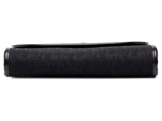Dior Black Oblique Canvas Schultertasche mit Kette - Ansicht 3