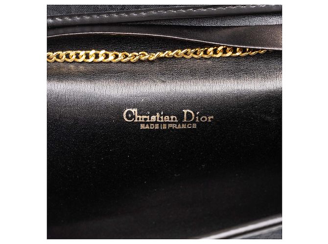 Dior Black Oblique Canvas Schultertasche mit Kette - Ansicht 5