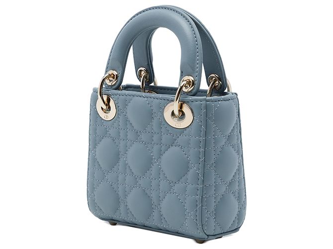 Dior Blue Micro Lambskin Cannage Lady Dior - Ansicht 2
