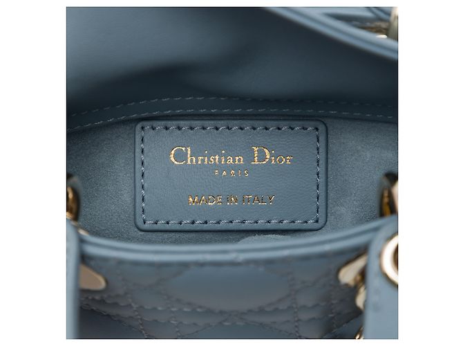 Dior Blue Micro Lambskin Cannage Lady Dior - Ansicht 5