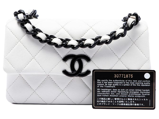 Chanel White Small Quilted Caviar My Everything Flap - vista 7