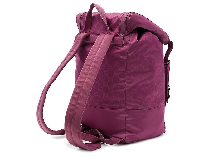 Mochila Gucci em nylon GG rosa com fivela dupla - vista 2