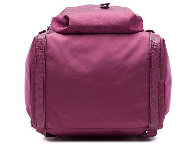 Mochila Gucci em nylon GG rosa com fivela dupla - vista 3