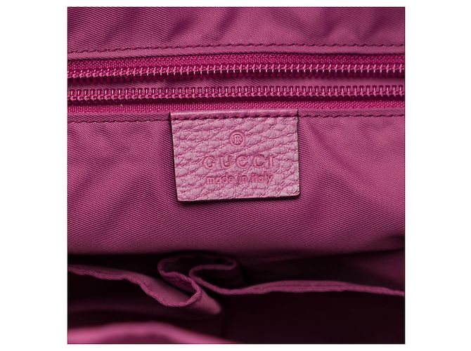 Mochila Gucci em nylon GG rosa com fivela dupla - vista 5