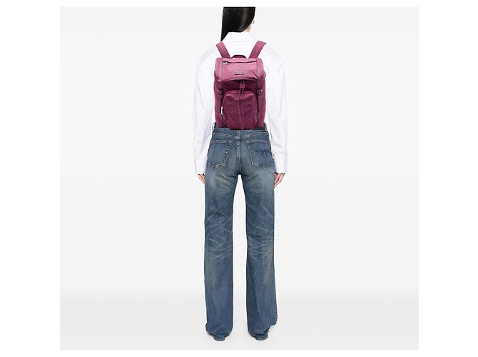 Mochila Gucci em nylon GG rosa com fivela dupla - vista 6
