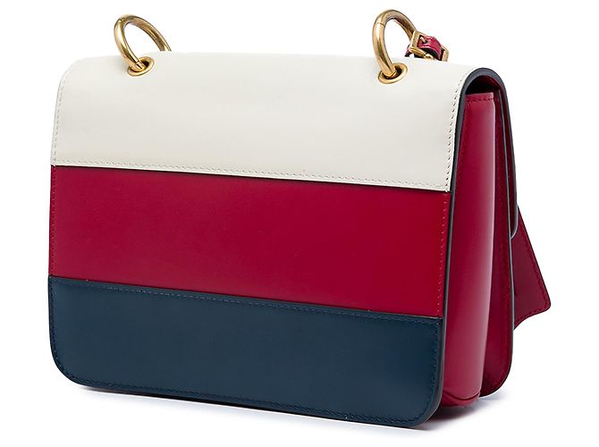 Borsa a spalla con patta Queen Margaret Gucci in pelle di vitello rossa, Medium - vista 2