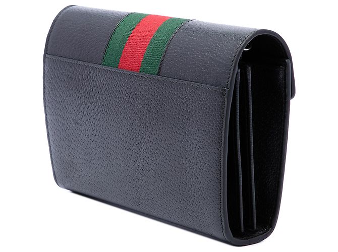 Gucci Dionysus Web Mini Wallet On Chain aus schwarzem Kalbsleder - Ansicht 2