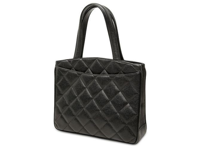 Sac à main Chanel Black CC Quilted Caviar Turnlock - vue 2