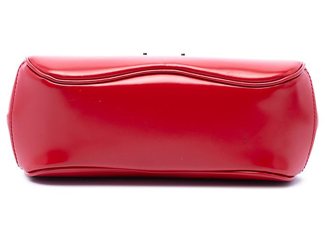 Borsa Gucci Red Mini Polished Calfskin Bamboo Lady Lock Top Handle - vista 3
