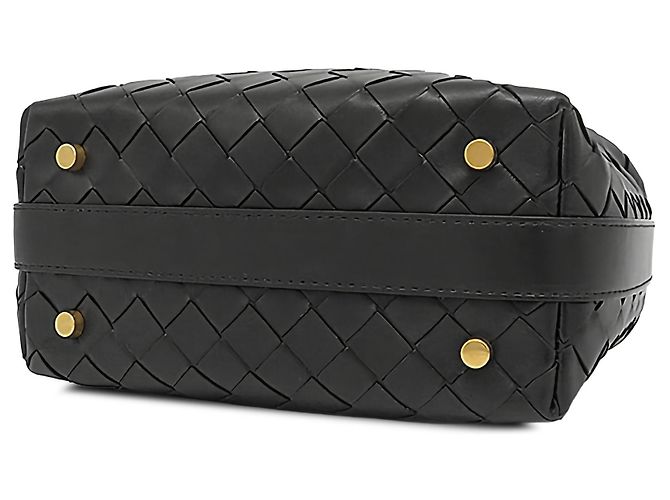 Borsa a mano Bottega Veneta Wallace Mini in Nappa Intrecciato nera - vista 3