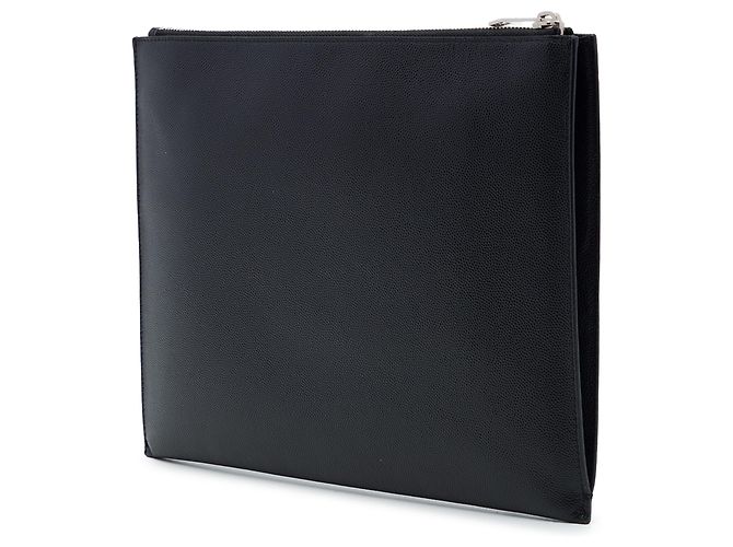 Autre Marque Clutch con zip Saint Laurent Black Grain De Poudre - vista 2