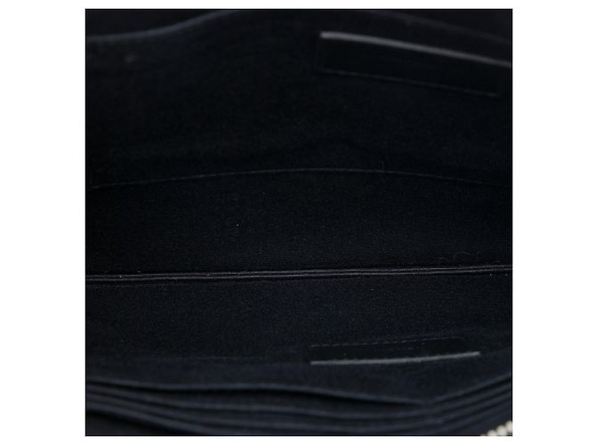 Autre Marque Clutch con zip Saint Laurent Black Grain De Poudre - vista 4