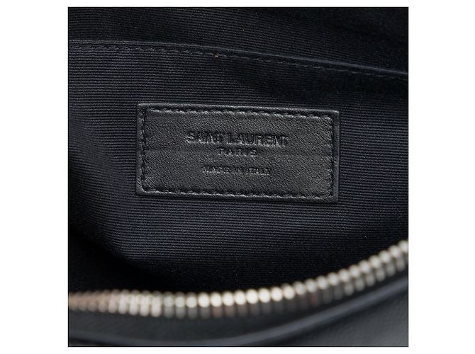 Autre Marque Clutch con zip Saint Laurent Black Grain De Poudre - vista 5