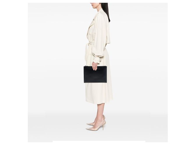 Autre Marque Clutch con zip Saint Laurent Black Grain De Poudre - vista 6