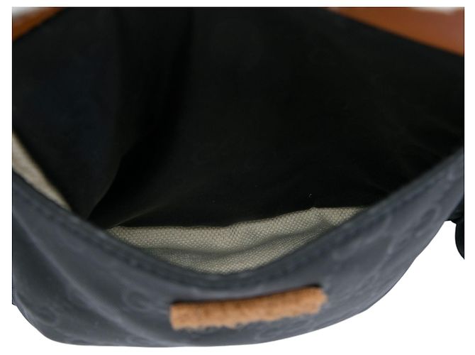 Borsetta cintura Gucci in nylon GG nero con doppia tasca e banda Web - vista 6