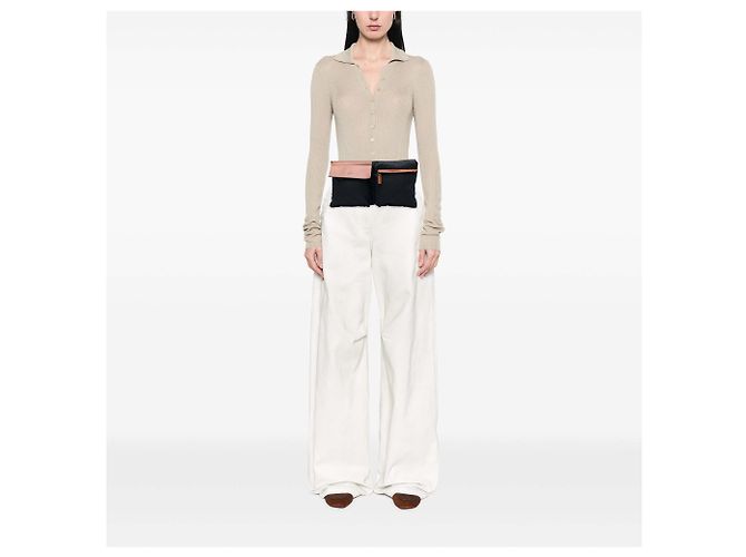 Borsetta cintura Gucci in nylon GG nero con doppia tasca e banda Web - vista 7