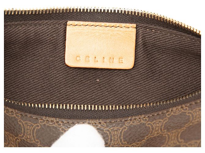 Céline Estojo Celine Brown Macadam Coated Canvas - vista 5