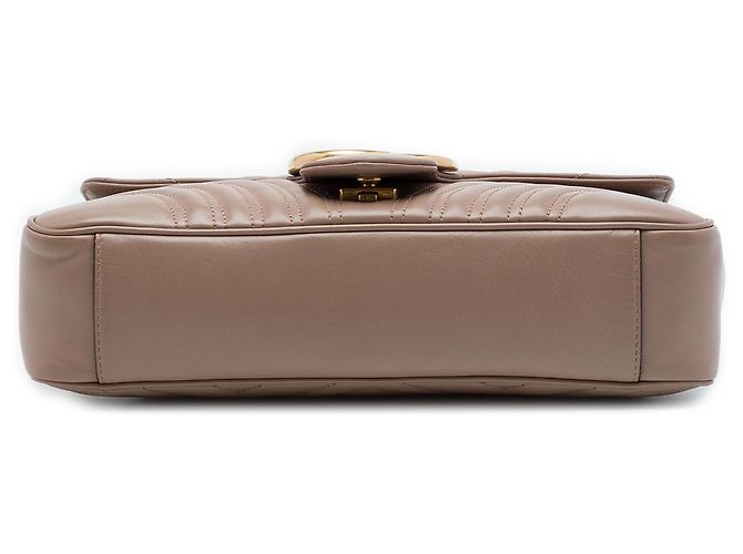 Borsa a tracolla Gucci GG Marmont Matelassé in pelle di vitello marrone Large - vista 3