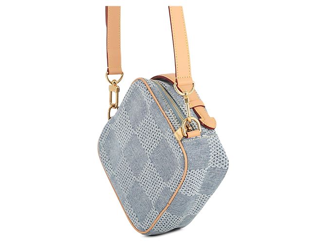 Louis Vuitton Blue Damier Denim 3D Chess Messenger - Ansicht 2