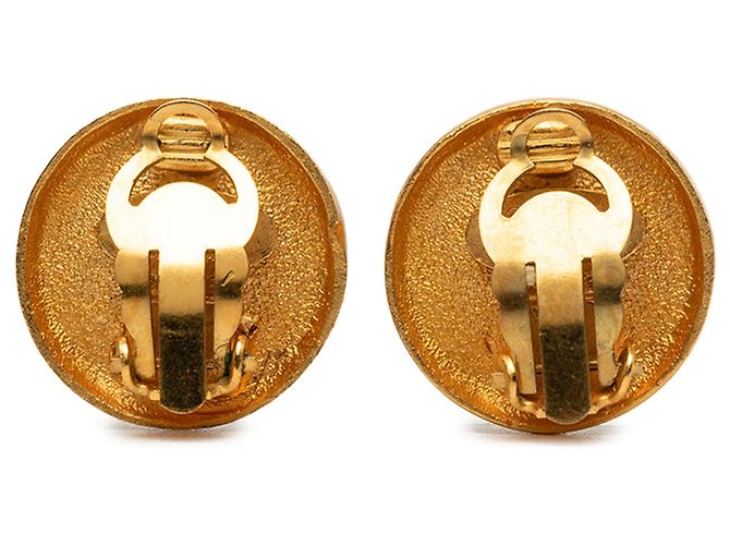 Chanel Gold CC vergoldete Clip-On Ohrringe - Ansicht 2
