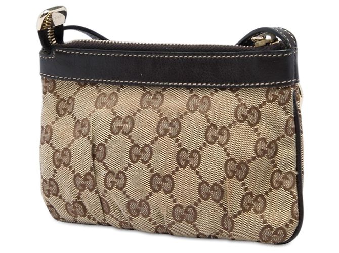 Borsa a tracolla Gucci in tela GG beige - vista 2
