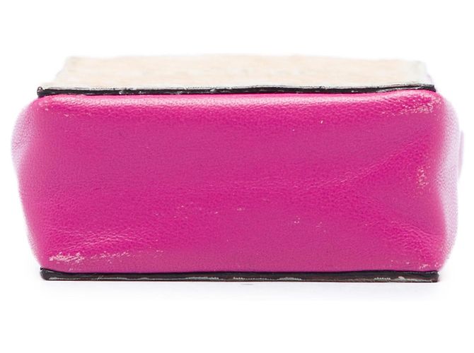 Portasigarette Chanel in pelle d'agnello beige e pony hair - vista 3