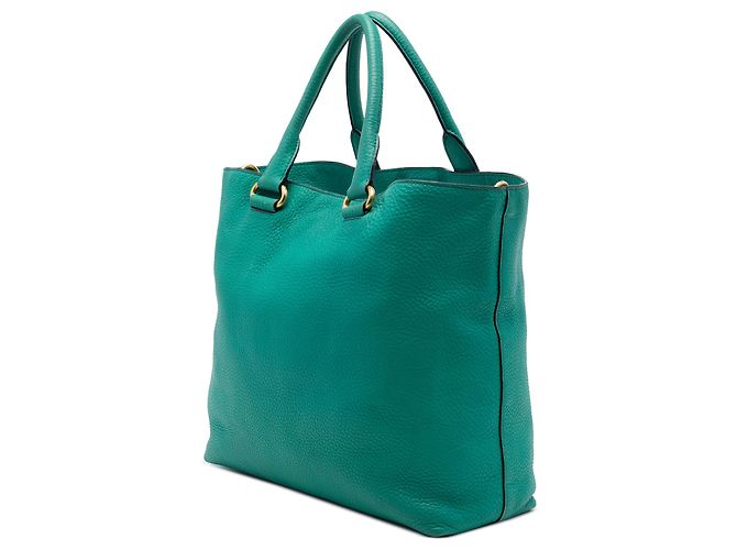 Tote convertible Prada Blue Vitello Daino con zip frontale - vista 2