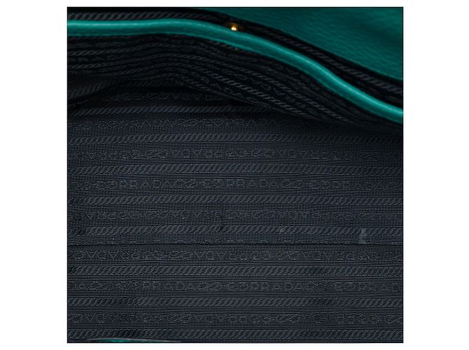 Tote convertible Prada Blue Vitello Daino con zip frontale - vista 4