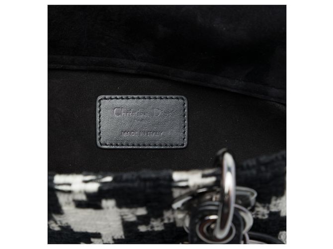 Dior Black Medium Canvas Macro Houndstooth Lady D Joy - vista 5