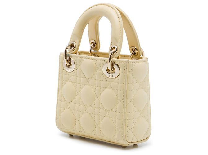 Dior Yellow Micro Lambskin Cannage Lady Dior - Ansicht 2