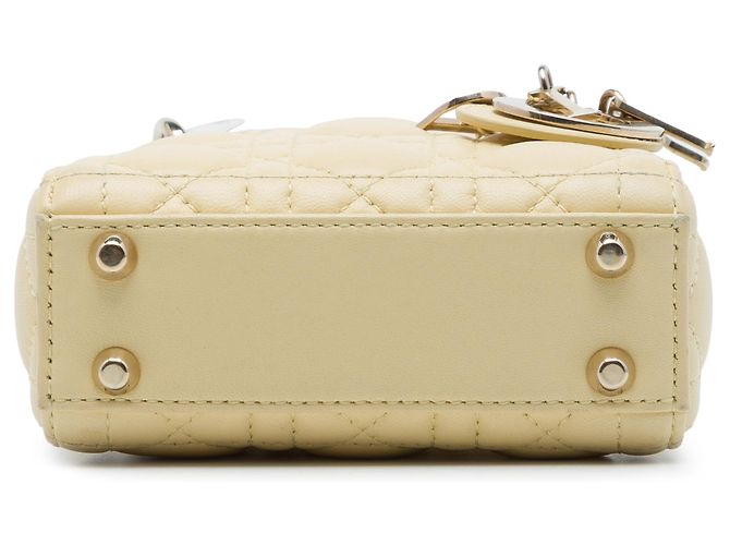 Dior Yellow Micro Lambskin Cannage Lady Dior - Ansicht 3