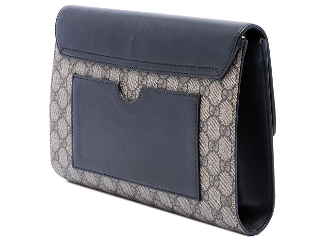Padlock Clutch Gucci Beige GG Supreme con lucchetto - vista 2