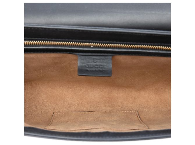 Padlock Clutch Gucci Beige GG Supreme con lucchetto - vista 4
