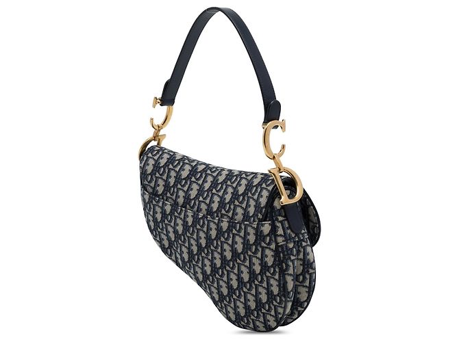 Bolsa Saddle Dior em tela Oblique azul - vista 2