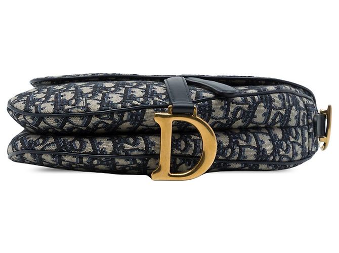 Bolsa Saddle Dior em tela Oblique azul - vista 3