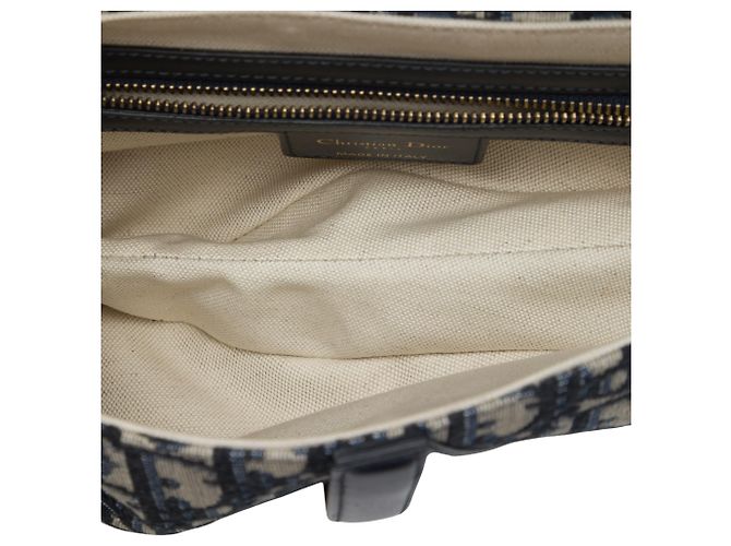 Bolsa Saddle Dior em tela Oblique azul - vista 4