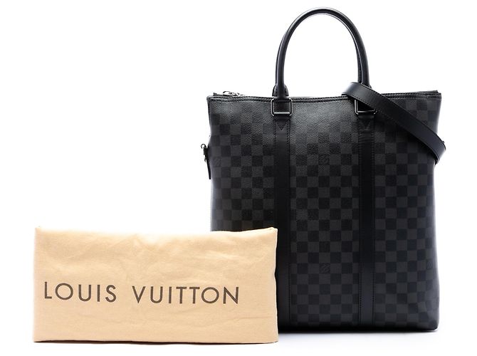 Borsa Tote Louis Vuitton Anton Damier Graphite Nero - vista 7