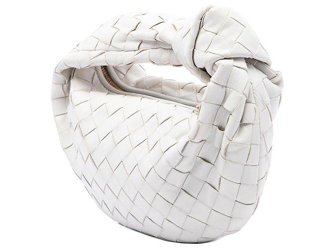 Bottega Veneta Mini Jodie in Nappa Intrecciato Bianco - vista 2