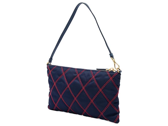 Borsa a tracolla Prada Blue Impuntu Tessuto - vista 2