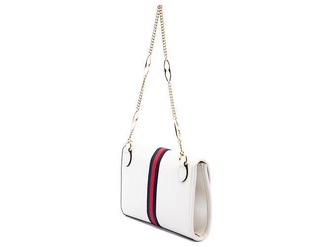 Gucci Rajah Web Chain Small Lederhandtasche in Weiß - Ansicht 2