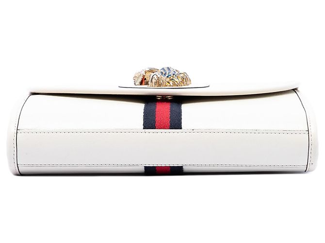 Gucci Rajah Web Chain Small Lederhandtasche in Weiß - Ansicht 3