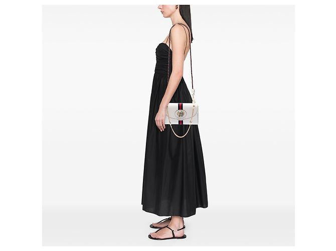 Gucci Rajah Web Chain Small Lederhandtasche in Weiß - Ansicht 6