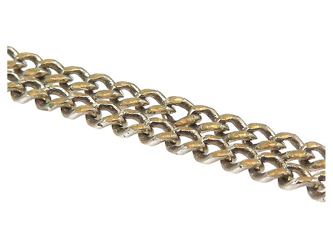 Collana con pendente logo Chanel Silver CC in resina di ottone e strass - vista 5