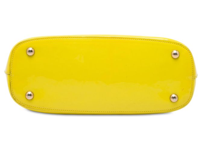 Borsa Satchel Gucci Yellow Patent Bright Bit - vista 3